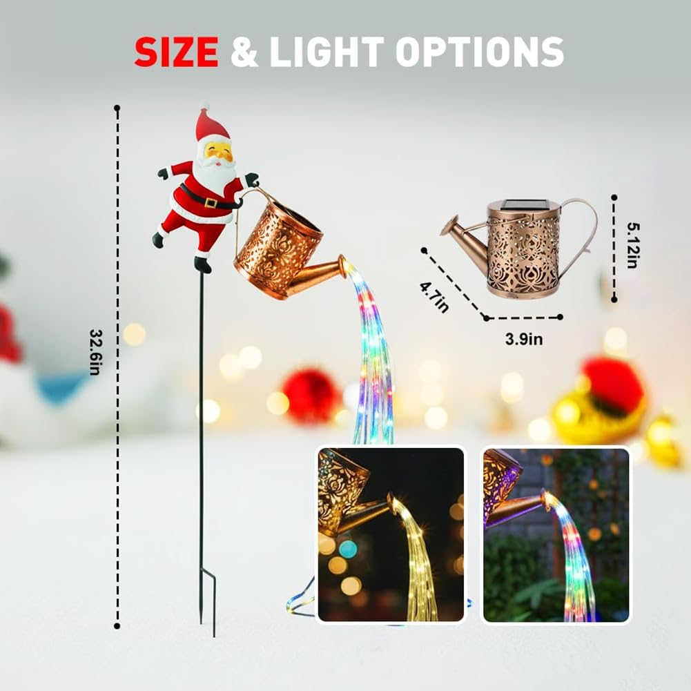 Christmas Santa Solar Kettle Garden Light