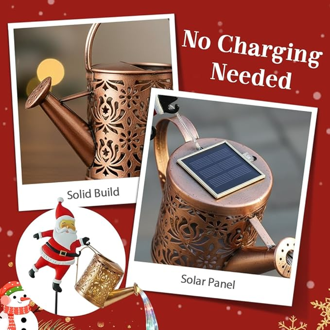 Christmas Santa Solar Kettle Garden Light
