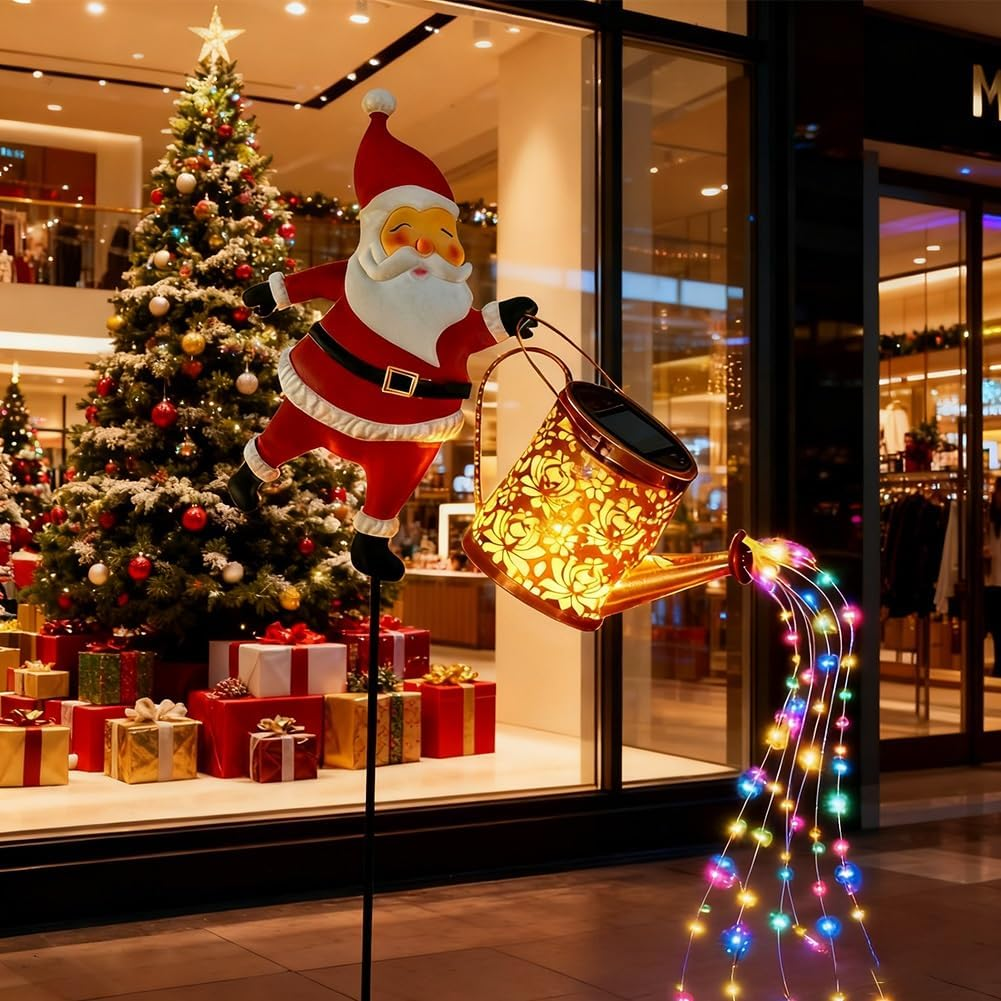 Christmas Santa Solar Kettle Garden Light
