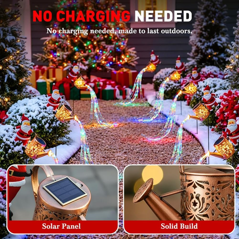 Christmas Santa Solar Kettle Garden Light