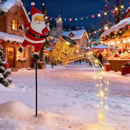 Christmas Santa Solar Kettle Garden Light