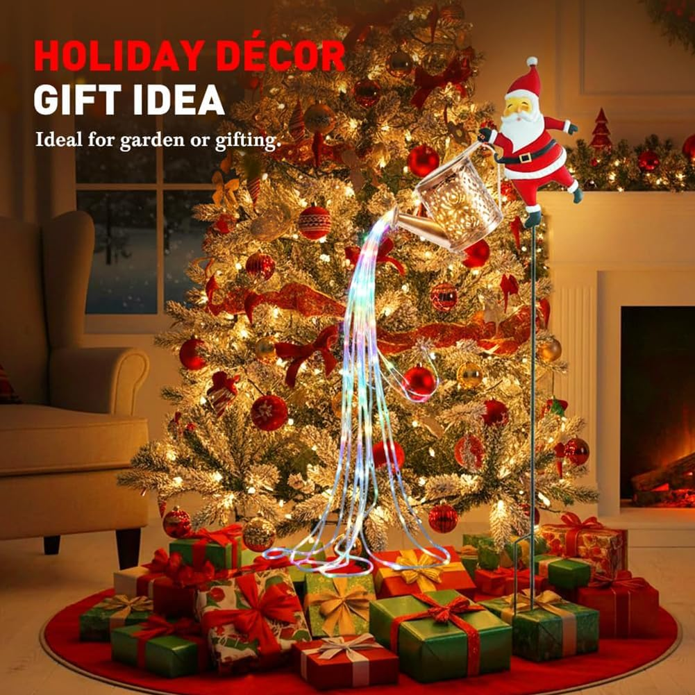 Christmas Santa Solar Kettle Garden Light