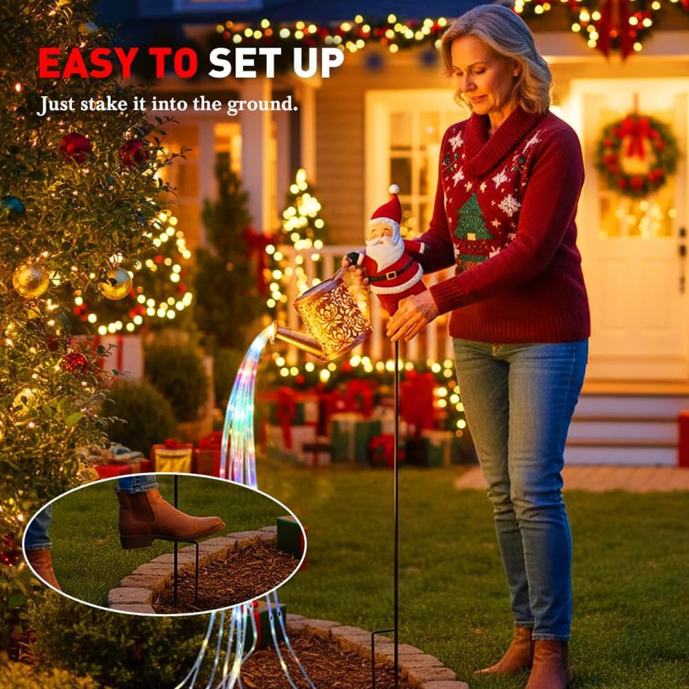 Christmas Santa Solar Kettle Garden Light
