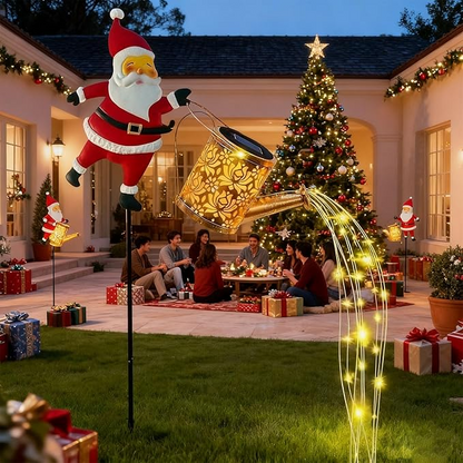 Christmas Santa Solar Kettle Garden Light